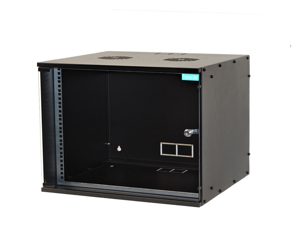 Cabinet Server 4U Wall Mount SPACER - 100Kg, Sticla Securizata - imagine 1