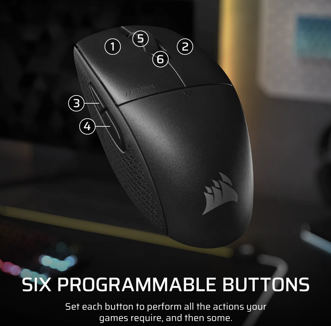 Mouse Gaming Wireless CORSAIR M55 - 24K DPI, 185h Autonomie - imagine 8