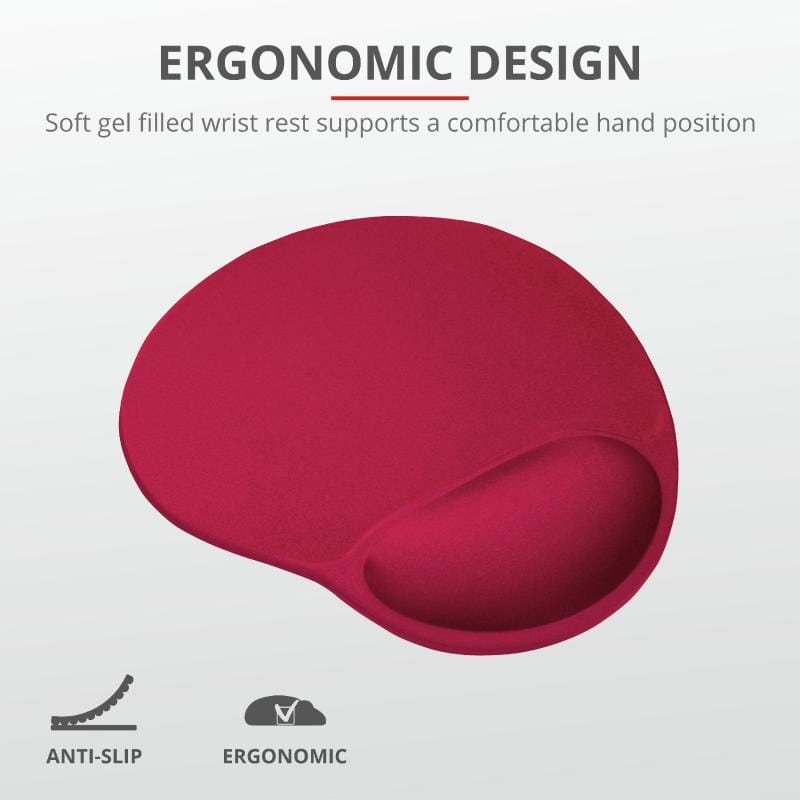 Mouse Pad Trust Big Foot cu Gel - Suport Încheietură, Roșu - imagine 9
