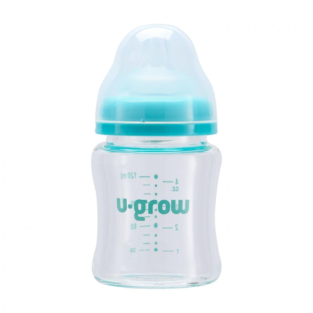 Biberon Sticlă 120ml U-Grow + 2 Tetine Extra | Sigur pentru Bebeluși - imagine 3