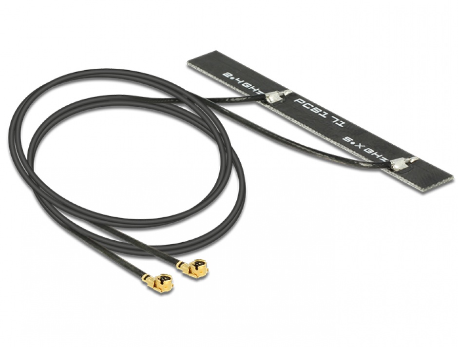 Antena WLAN Dual 5 dBi Delock, cu Autocolant