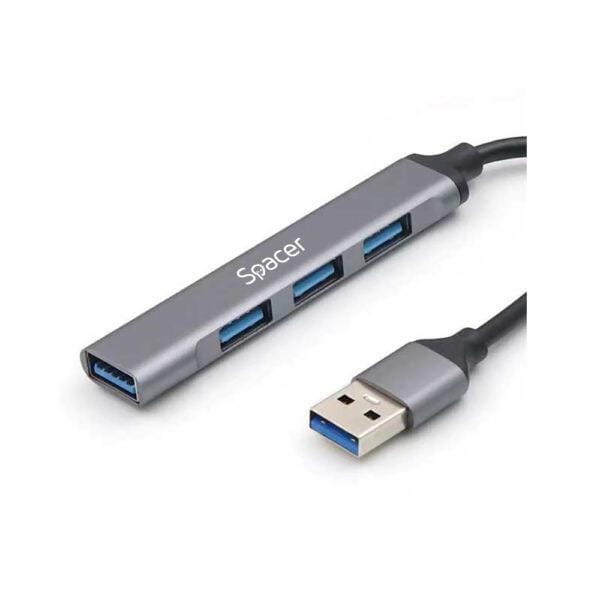Hub USB 3.0 Spacer din Aluminiu - Extinde Porturile Rapid - imagine 2