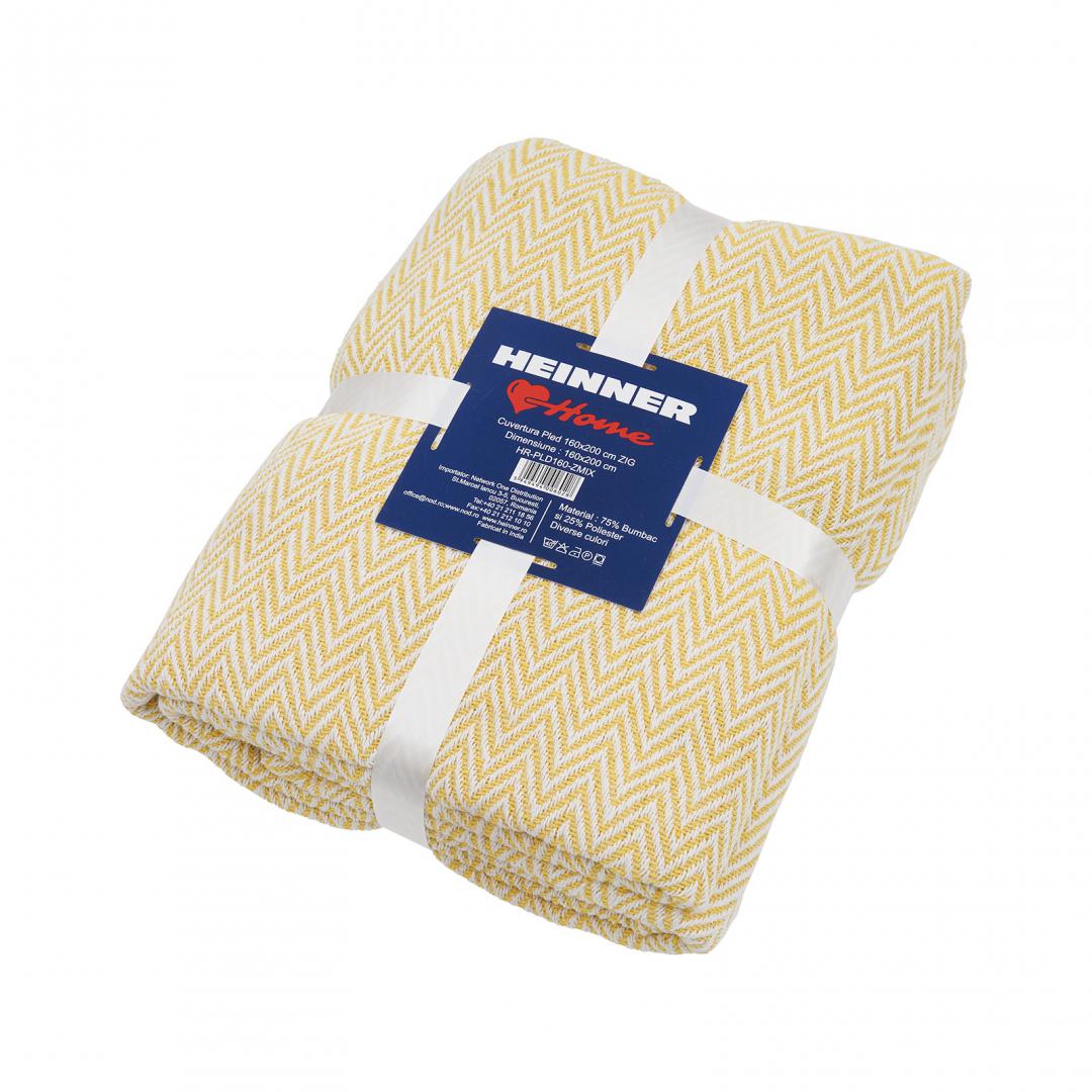 Pled Cuvertura Zig 160x200 cm - Bumbac și Poliester - imagine 2