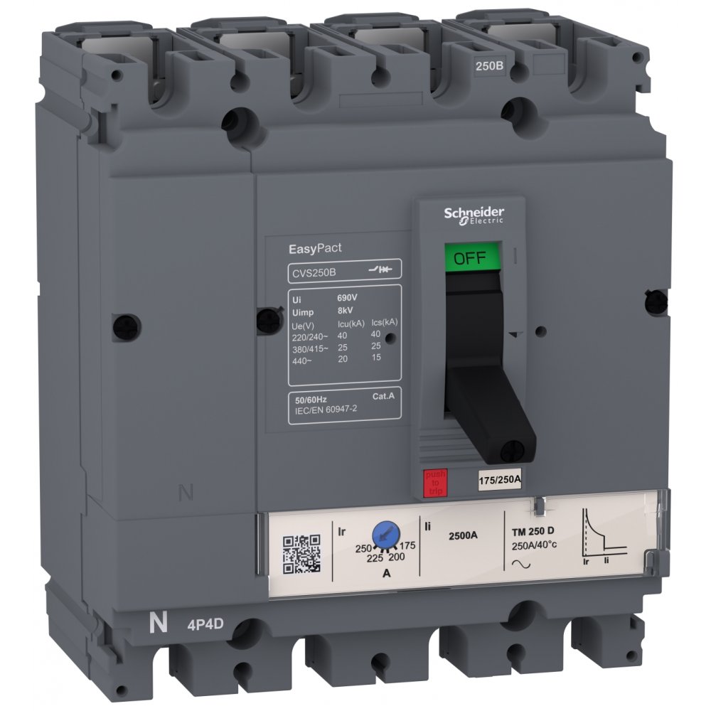 MCCB 250A Schneider 4P 25kA