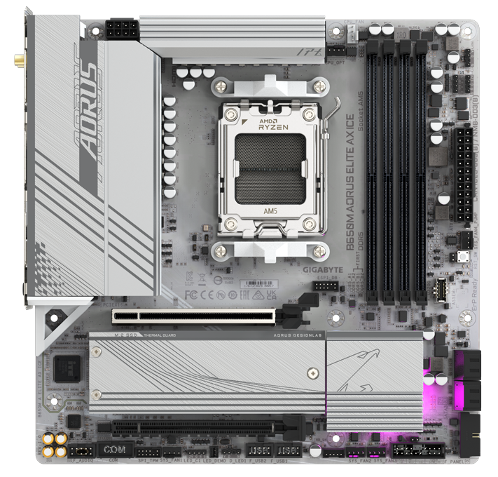 Placa de Baza Gigabyte B650M AORUS ELITE AX ICE AM5 mATX - imagine 2