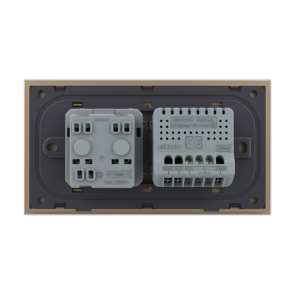 Set Livolo: Intrerupator și Priză Sticlă 4M - imagine 12