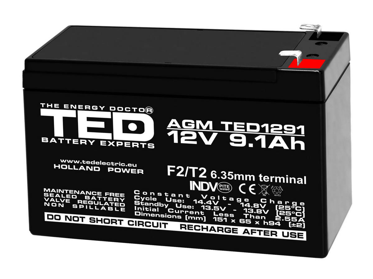 Baterie TED 12V 9.1Ah Fiabilă UPS