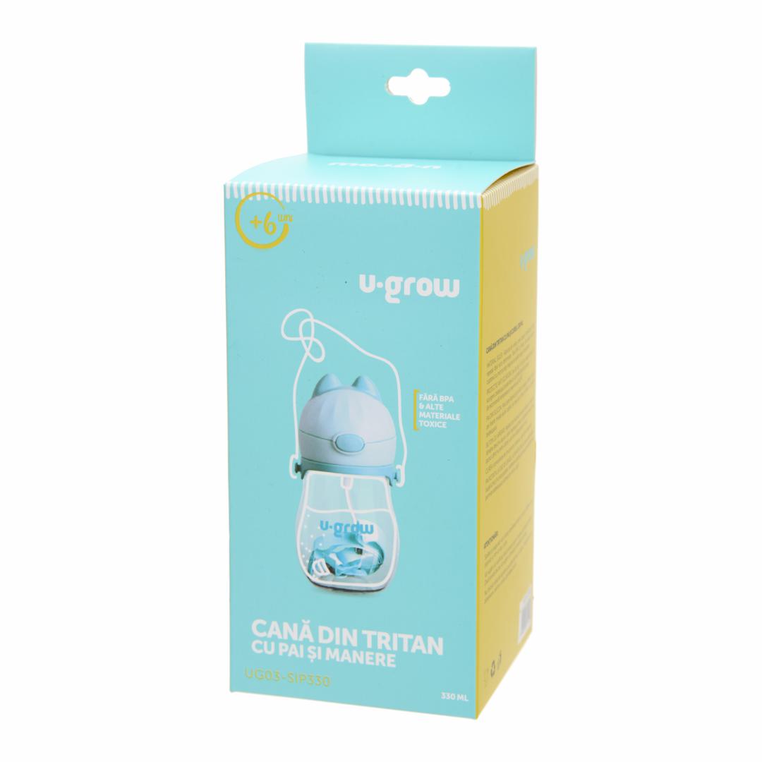 Cana Copii U-Grow cu Pai, Tritan, 330 ml - Portabilă și Durabilă - imagine 5