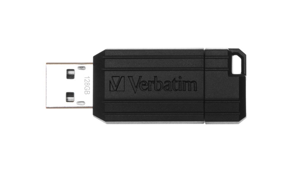 Memorie USB Verbatim PinStripe 128GB Negru - Stocare Sigură