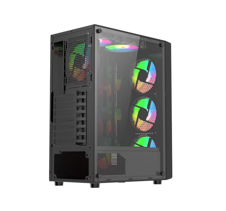Carcasa Gaming DUNE Mid Tower ARGB Negru - 4 Ventilatoare Incluse - imagine 3