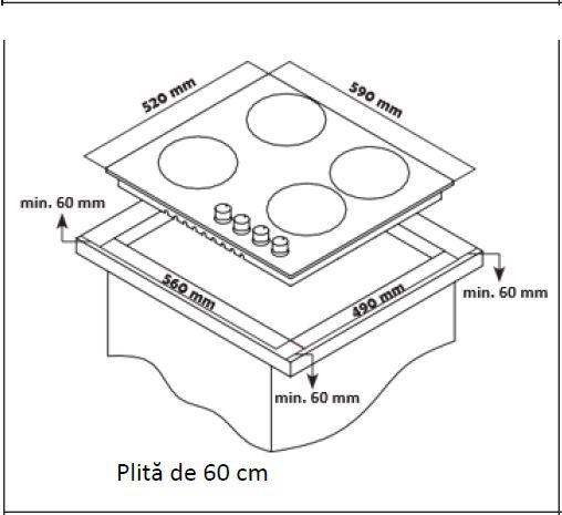 Plită Incorporabilă Gaz Heinner 4 Arzătoare Inox 58cm - imagine 2