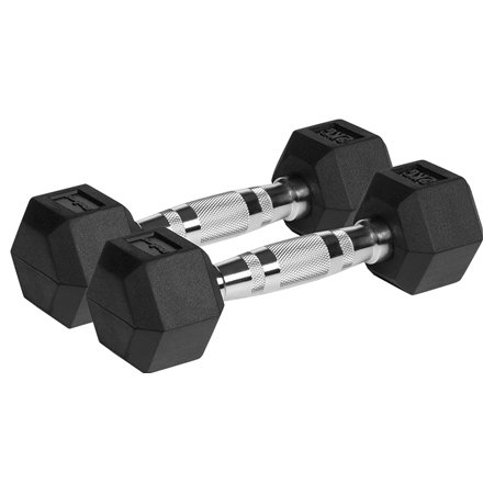 Gantere hex 2 kg Rebel Active, set 2 bucăți cauciucate