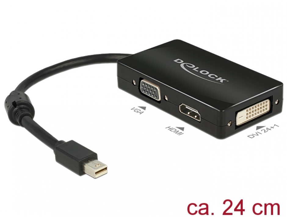 Adaptor Delock Mini DisplayPort la HDMI/VGA/DVI