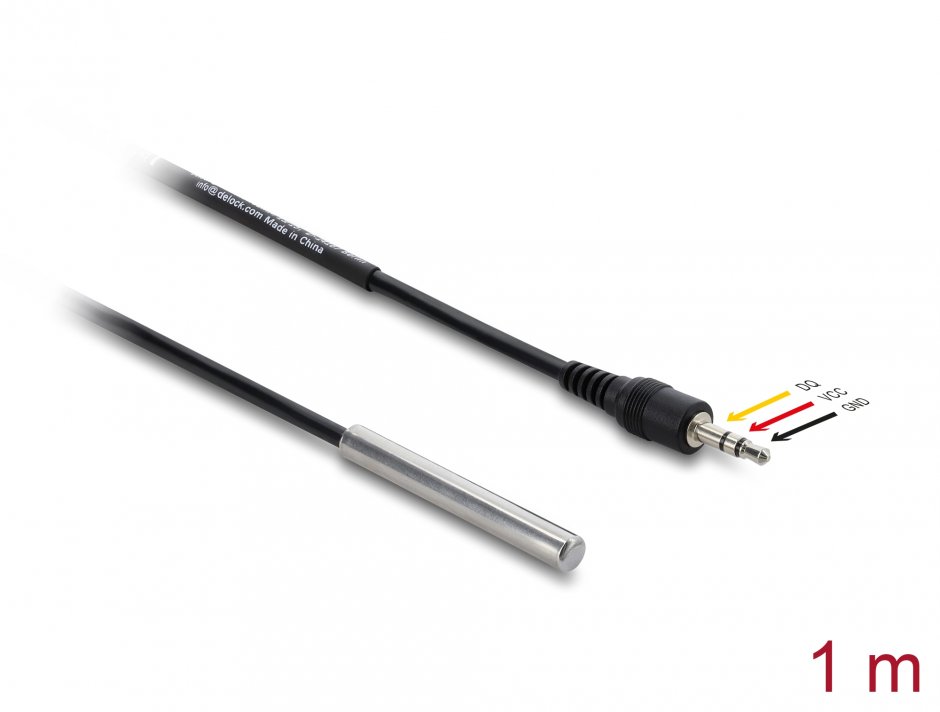 Senzor temperatură digital DS18B20 Delock 91387, 1 m, IP67