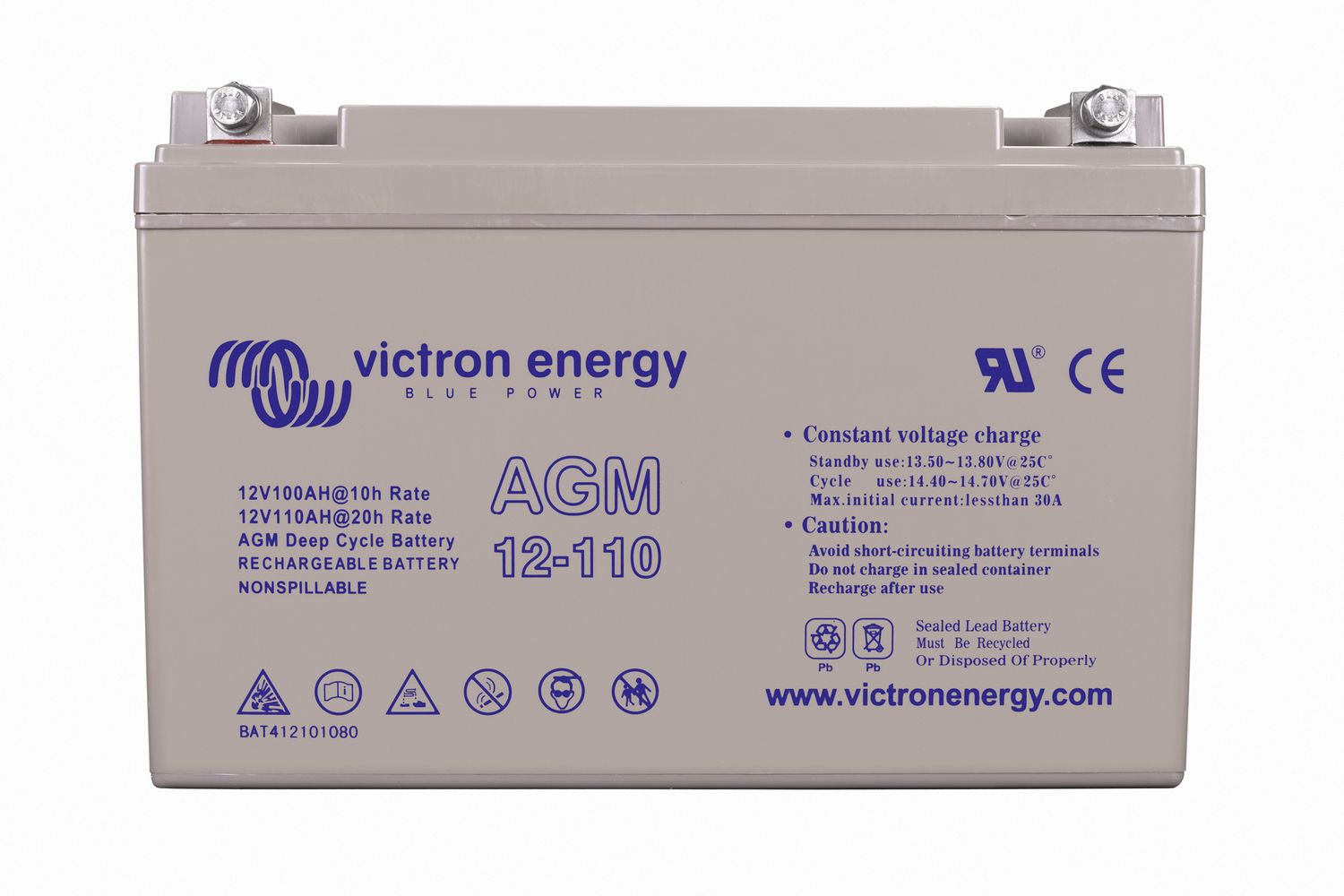 Acumulator Victron AGM 12V 110Ah Deep Cycle - Fără Întreținere - imagine 3
