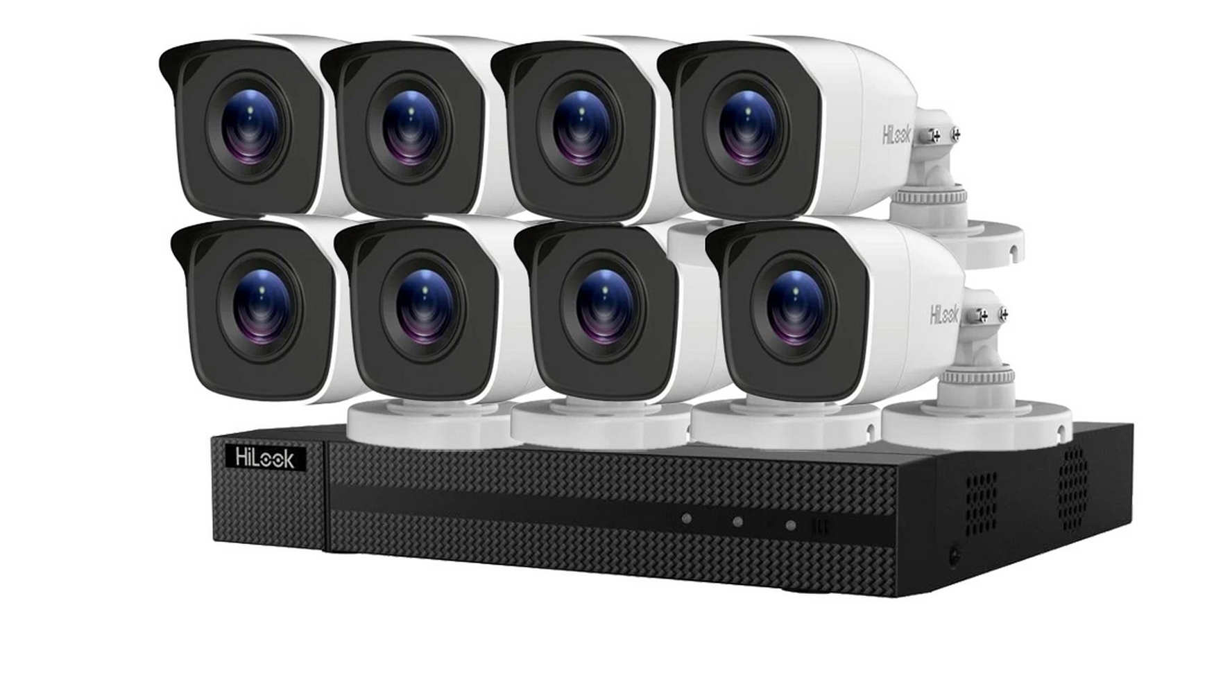 Kit supraveghere 8 camere 2MP Hikvision HiLook cu IR 20m