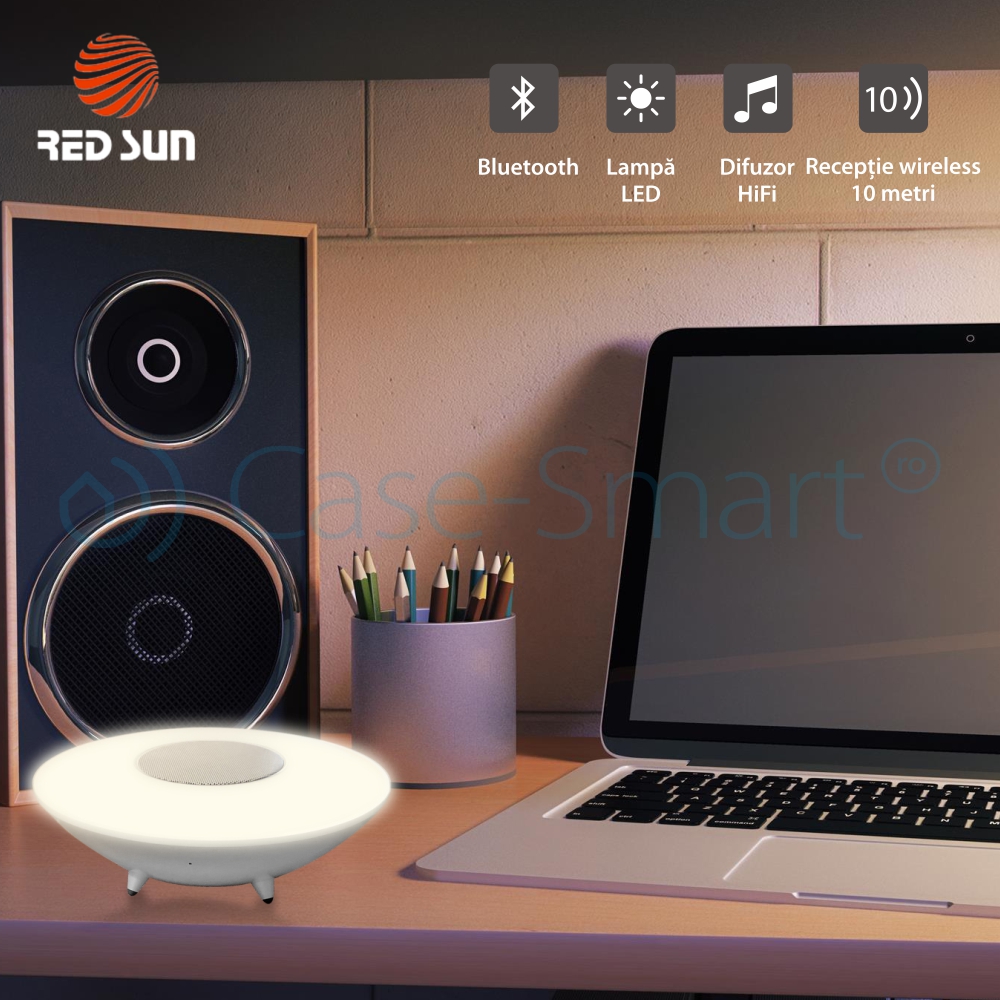 Boxă și Lampă Inteligentă Bluetooth Red Sun - imagine 4