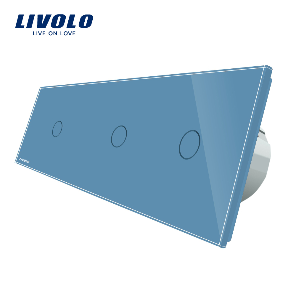 Intrerupator Triplu Touch Livolo, Sticla, LED - imagine 12