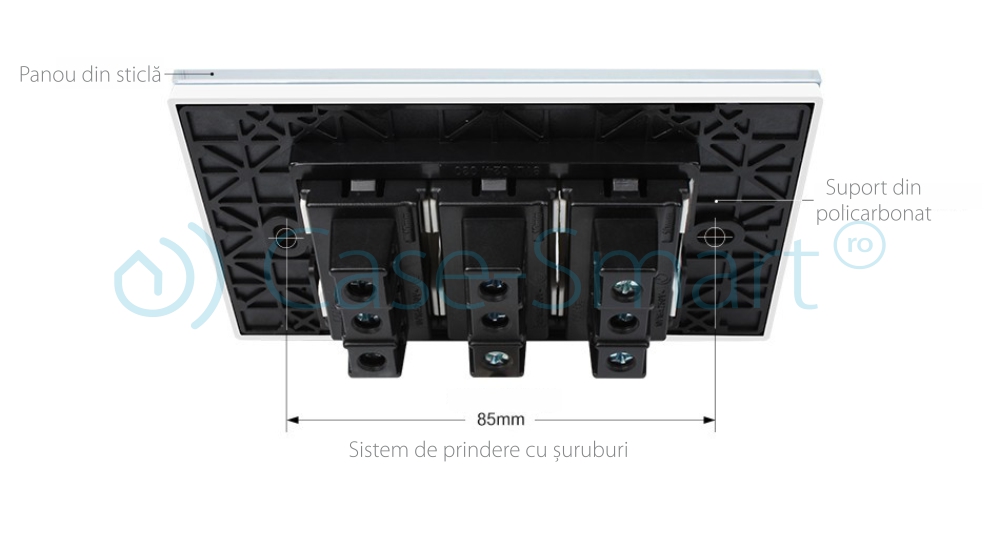 Priză Triplă Italiană Livolo cu Ramă Sticlă - imagine 3