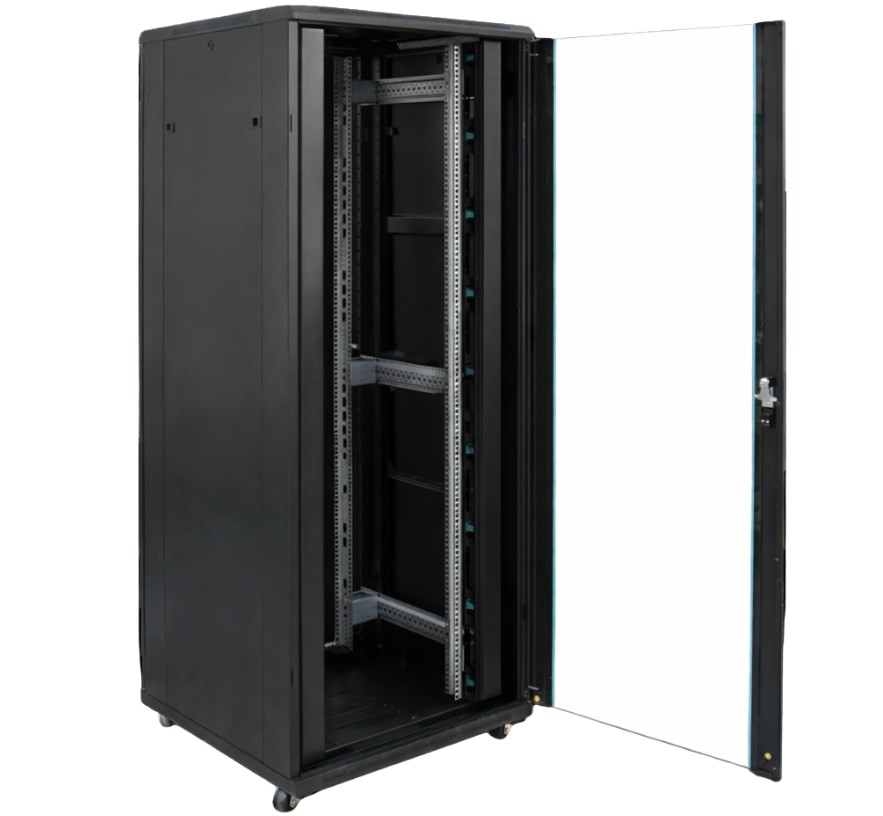 Cabinet rack podea 19 inch pentru retea XCAB Xcab, S, Xcab-32U8080S, 32U, 800x800mm, sarcina 800kg, negru