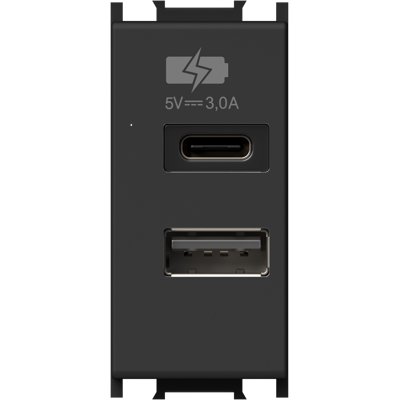 Modul Încărcător USB 2x3A TEM, 1M, Negru