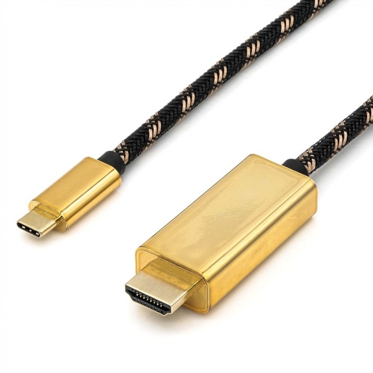 Cablu USB-C la HDMI 4K 1m Roline Gold