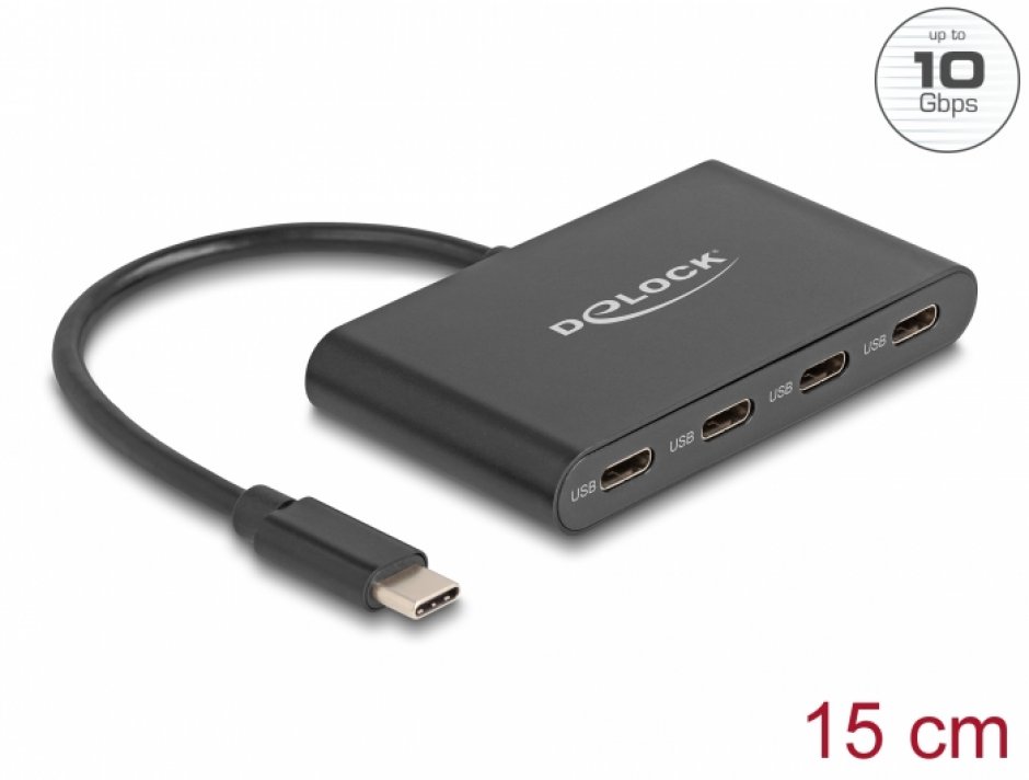 Hub USB-C 3.2 Gen2, 4 porturi, Delock 64129