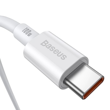 Cablu USB-C Baseus 100W 2m Alb - Încărcare Rapidă PD - imagine 3