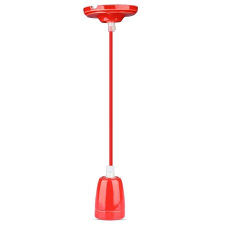 Pendul Tavan Portelan E27 Roșu V-TAC