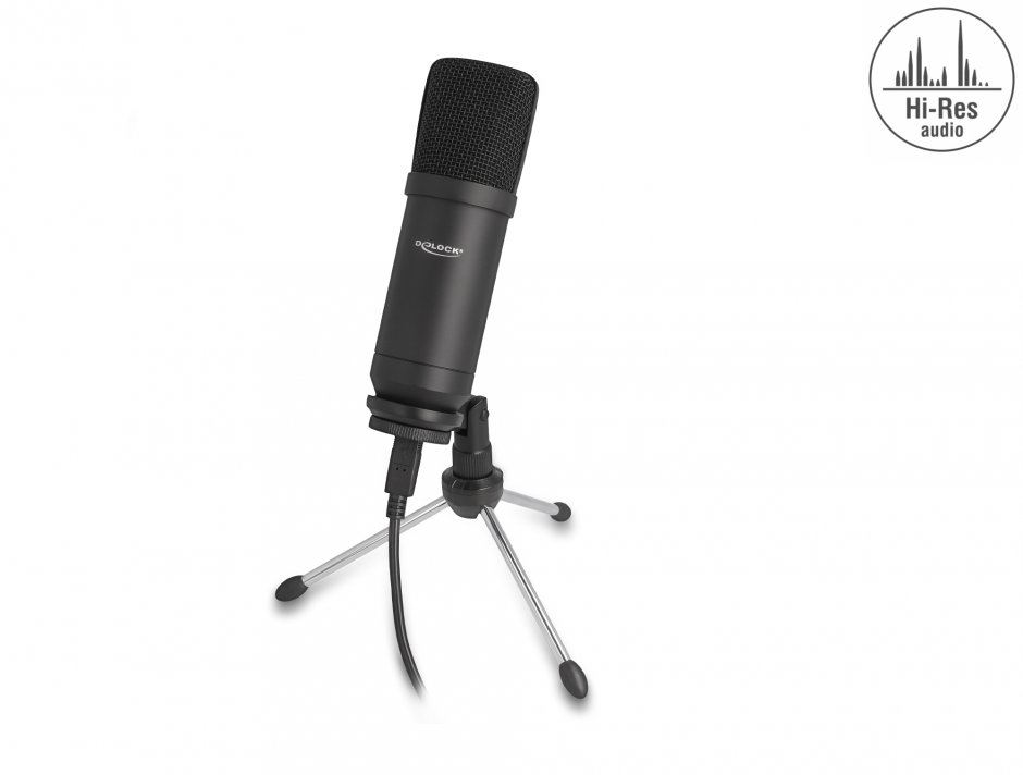Microfon USB Condenser Delock 66882, 24 Bit / 192 kHz