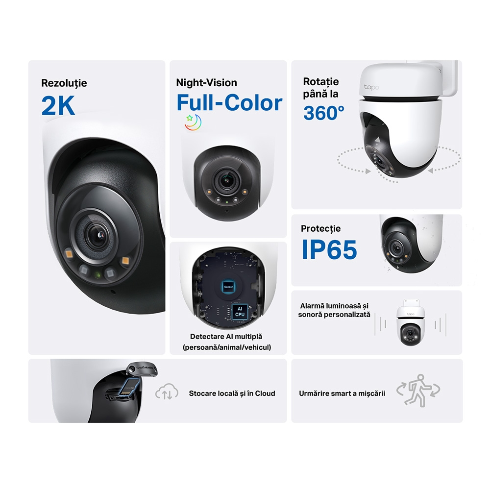 Camera IP Exterior TP-Link Tapo C510W 2K QHD, 360°, IP66 - imagine 4