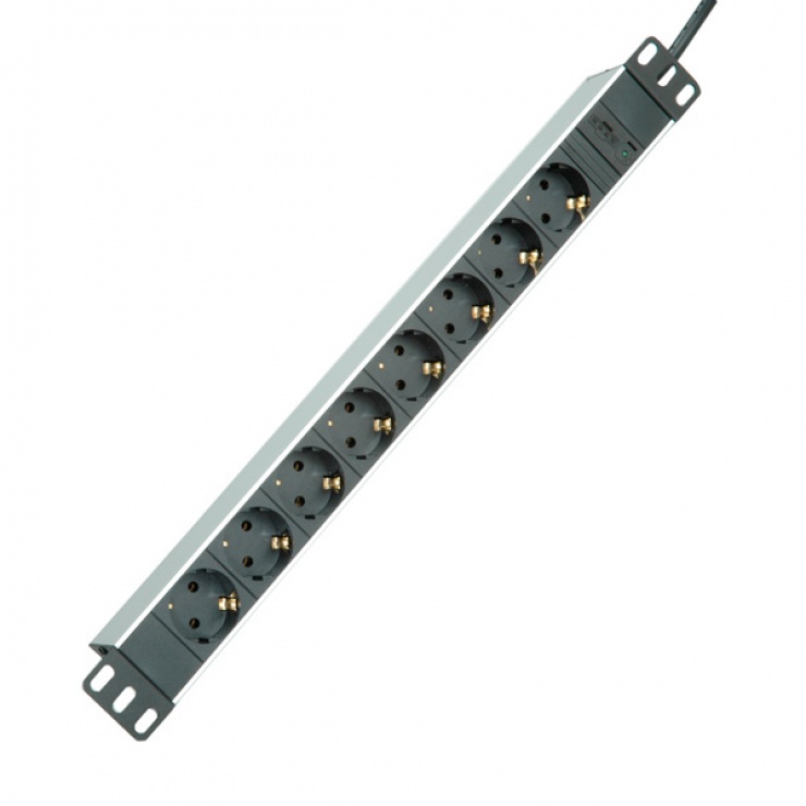Prelungitor Roline 19" C14 la 8 Schuko, 2m