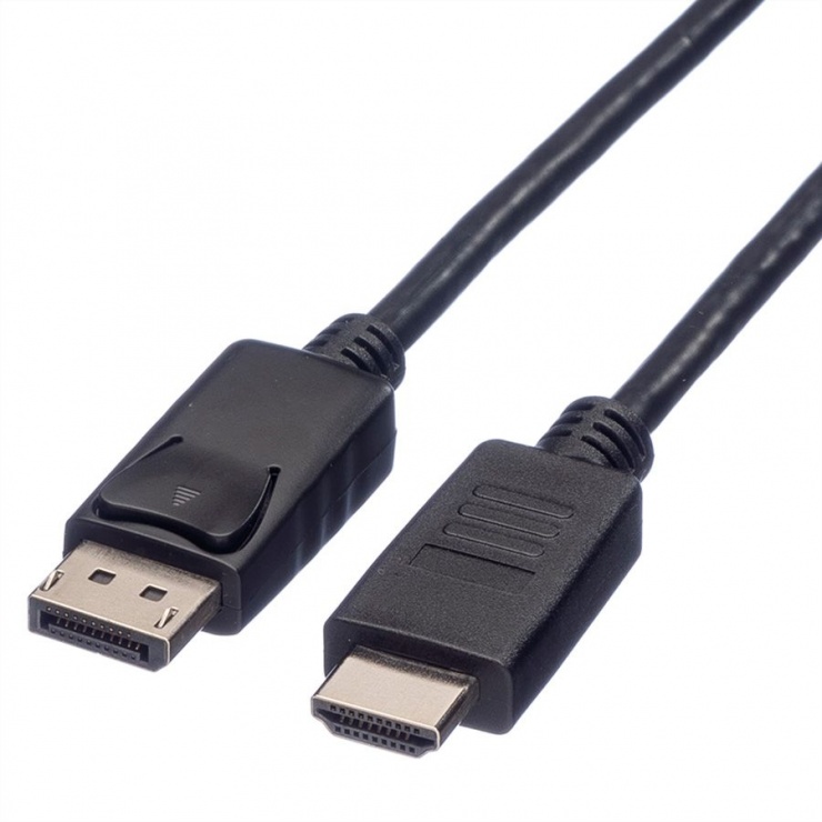 Cablu DisplayPort la HDMI Roline, 1m, Negru