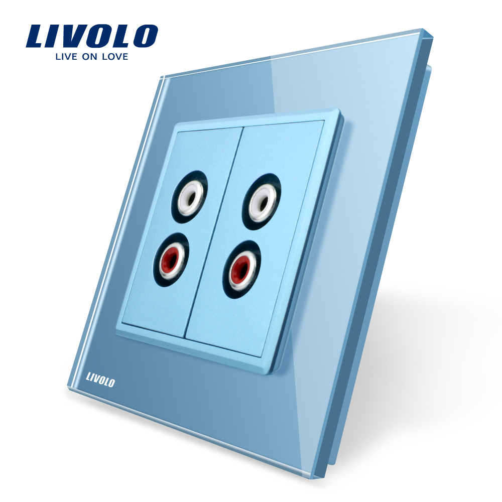 Priză Dublă Audio Livolo cu Ramă Sticlă - imagine 14