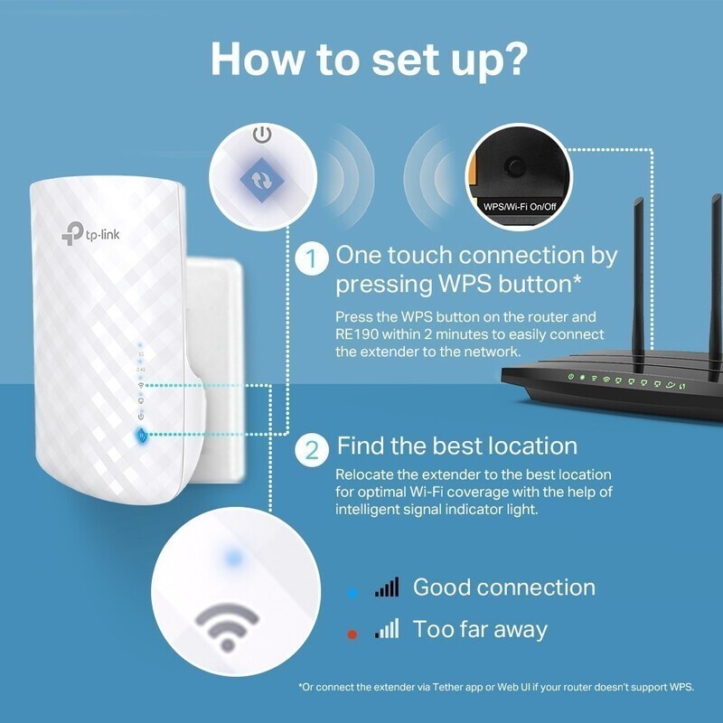 Range Extender TP-LINK RE190 AC750 Dual-Band WiFi - imagine 3