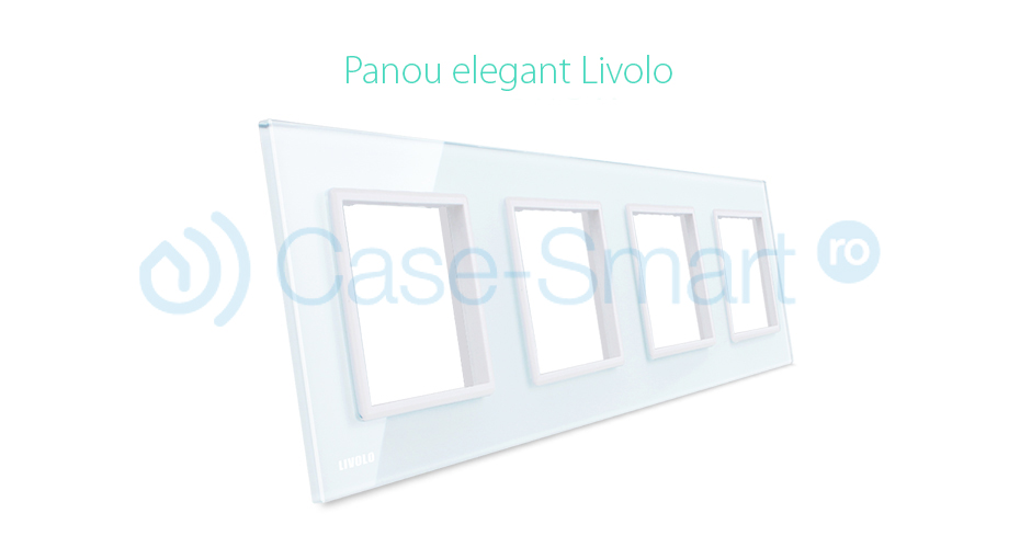 Rama Priză Cvadruplă Livolo, Sticlă Cristal - imagine 5