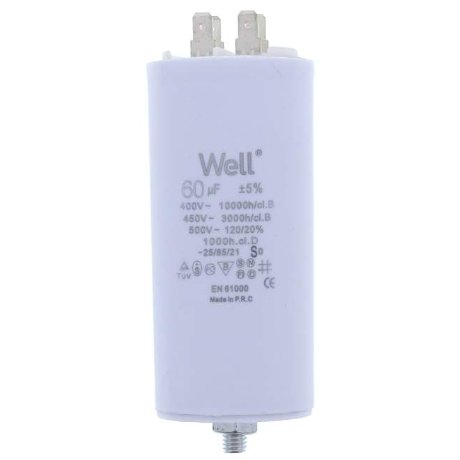 Condensator pornire motor Well 400V 60µF cu pin