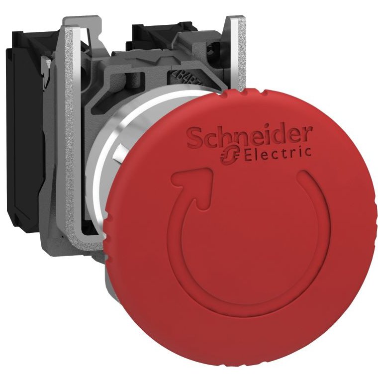 Buton oprire urgență 2NC roșu 22 Schneider XB4BS8444