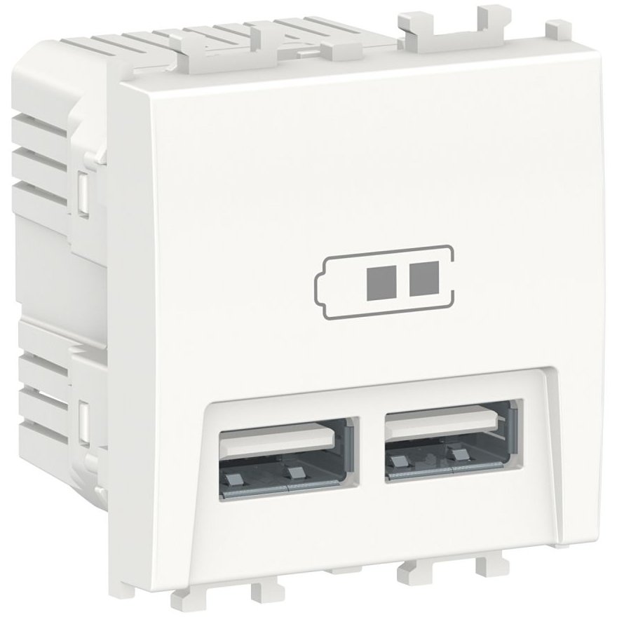 Priza USB Dublă Schneider Easy Styl, Alb