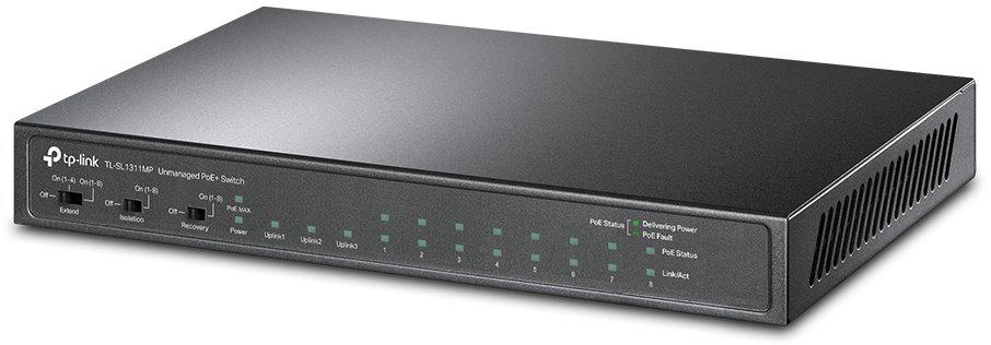 Switch PoE+ TP-Link 8-Port 10/100Mbps + 3 Gigabit - 124W