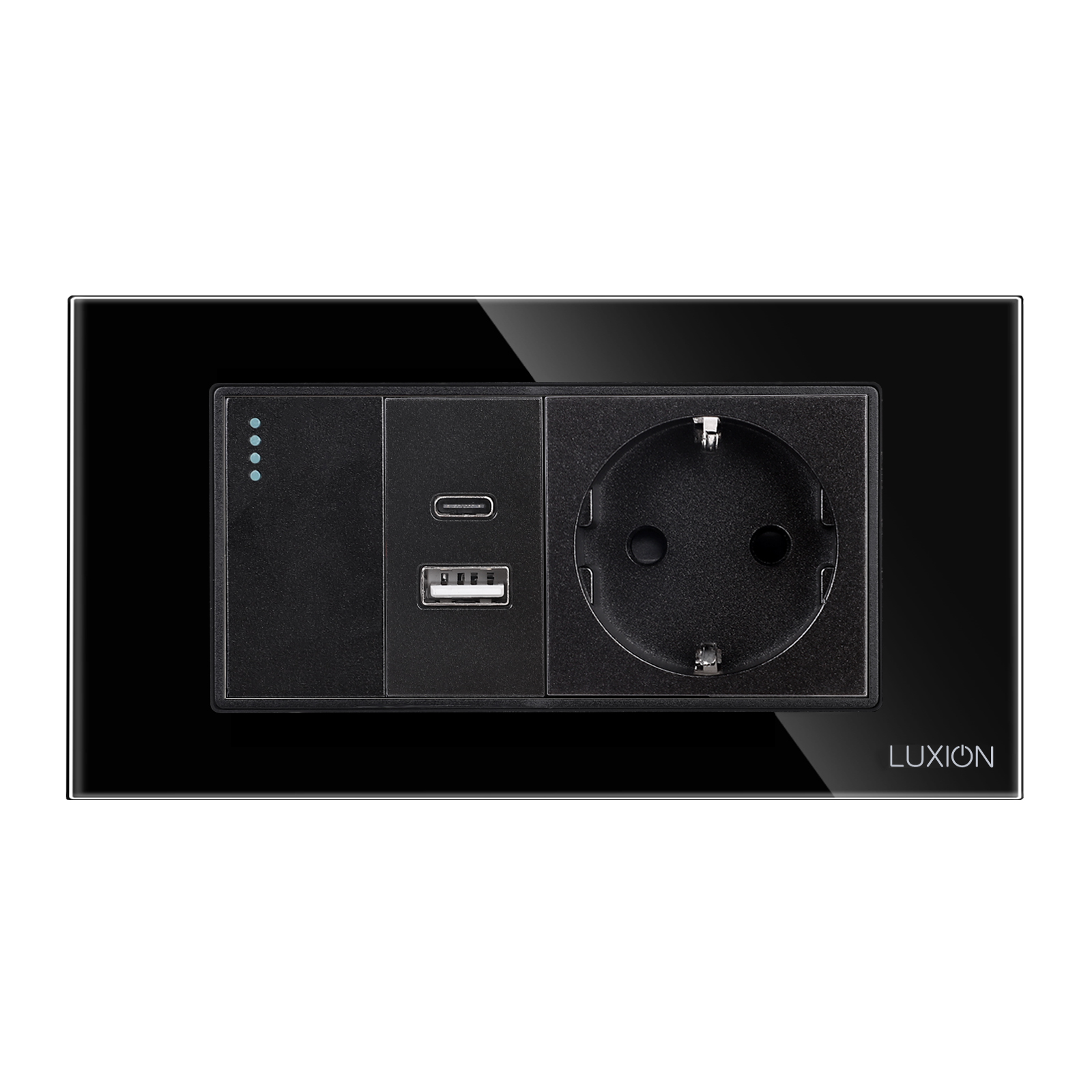 Intrerupator + Priza USB A+C + Schuko cu Rama Sticla LUXION - imagine 6