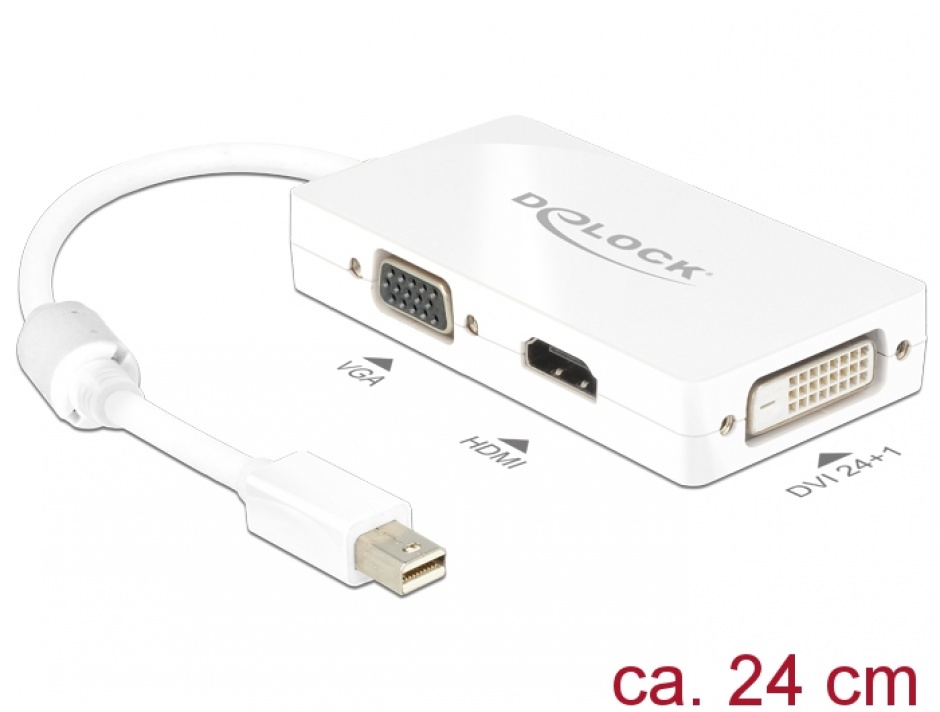 Adaptor Mini DisplayPort la HDMI/VGA/DVI Delock