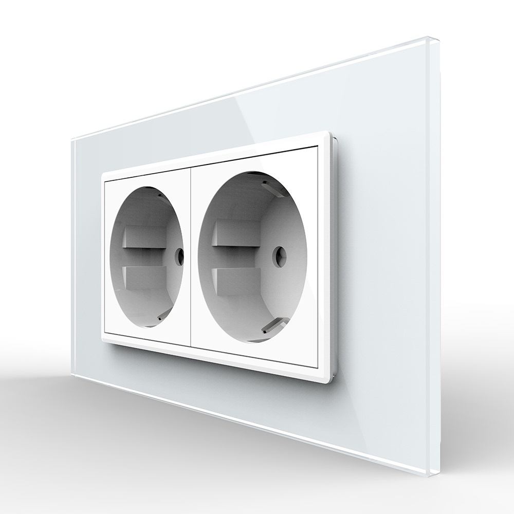 Priza Dubla Livolo Sticla 4M Italiana - imagine 2