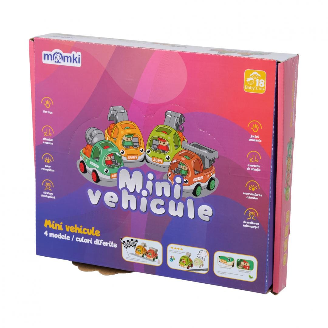 Mășinuță Mini Pull Back Momki - Jucărie cu Mecanism - imagine 6