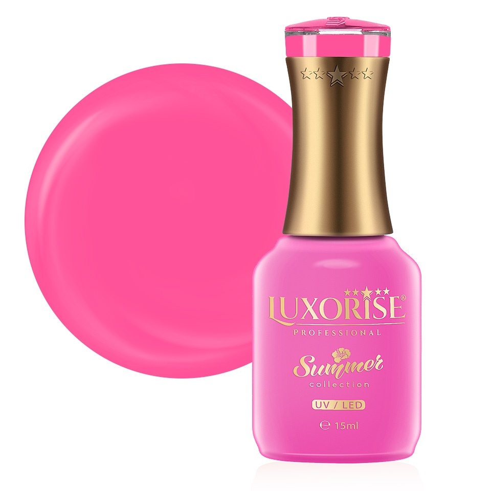 Oja Semipermanenta LUXORISE Hot Pink 15ml - imagine 2