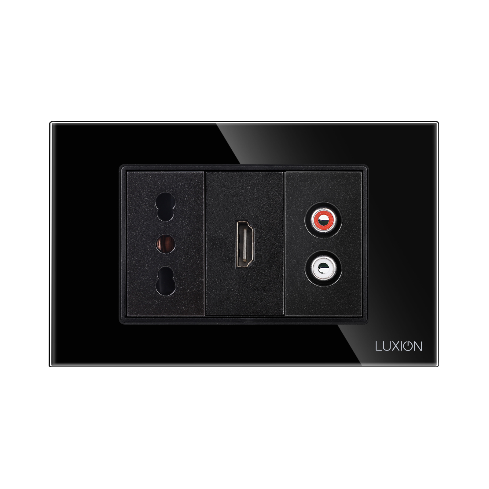Priza Ingusta + HDMI + Audio cu Rama Sticla LUXION, IP44 - imagine 6