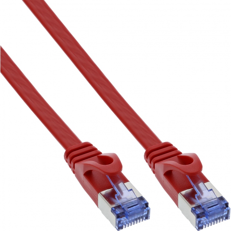 Cablu RJ45 Flat FTP Cat.6A 10m Rosu - InLine