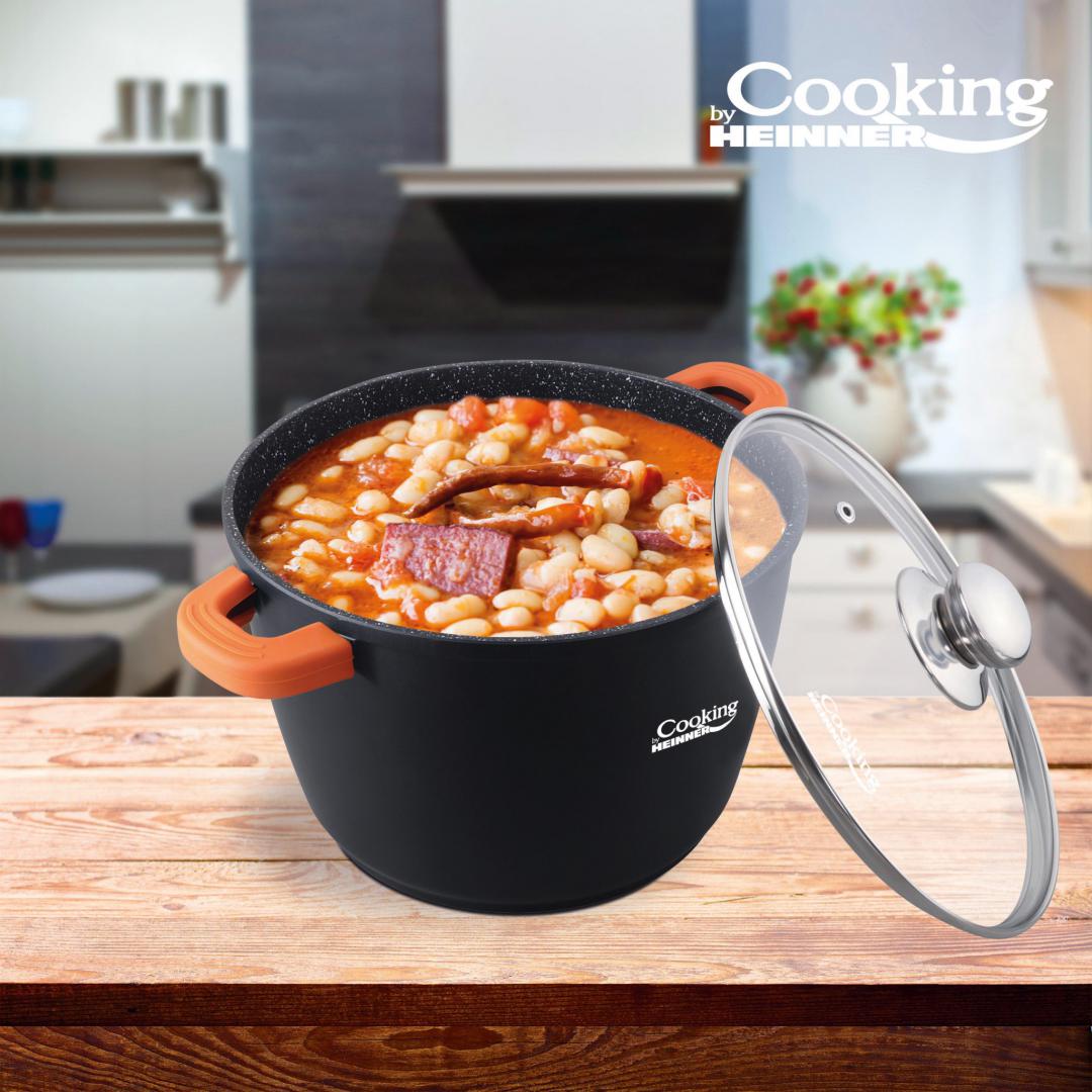Oală Heinner Dark Line Aluminiu Turnat 6.3L - Capac Inclus - imagine 3