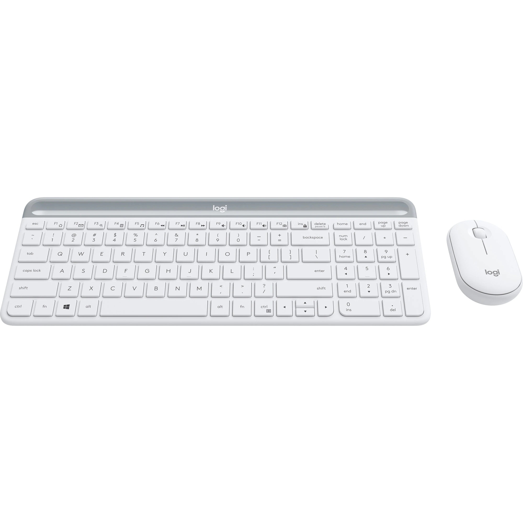 Set Logitech Slim Wireless Tastatură și Mouse Alb - imagine 3
