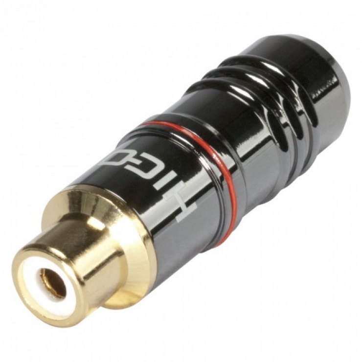 Conector Hicon RCA Mama Metalic HI-CF08-RED